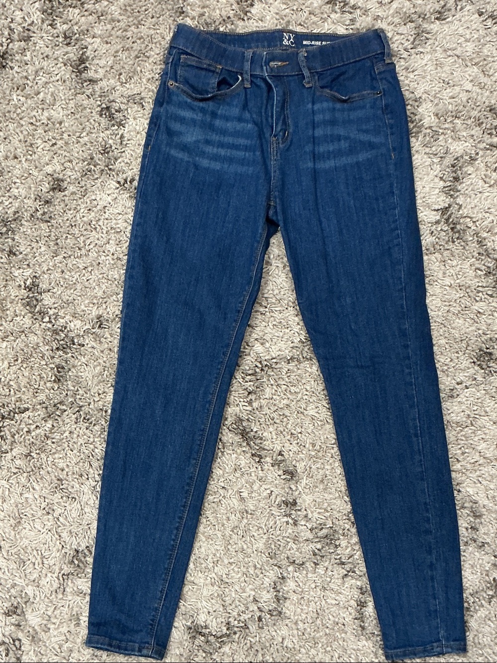New York & Company Skinny Jeans in Dark Blue Wash